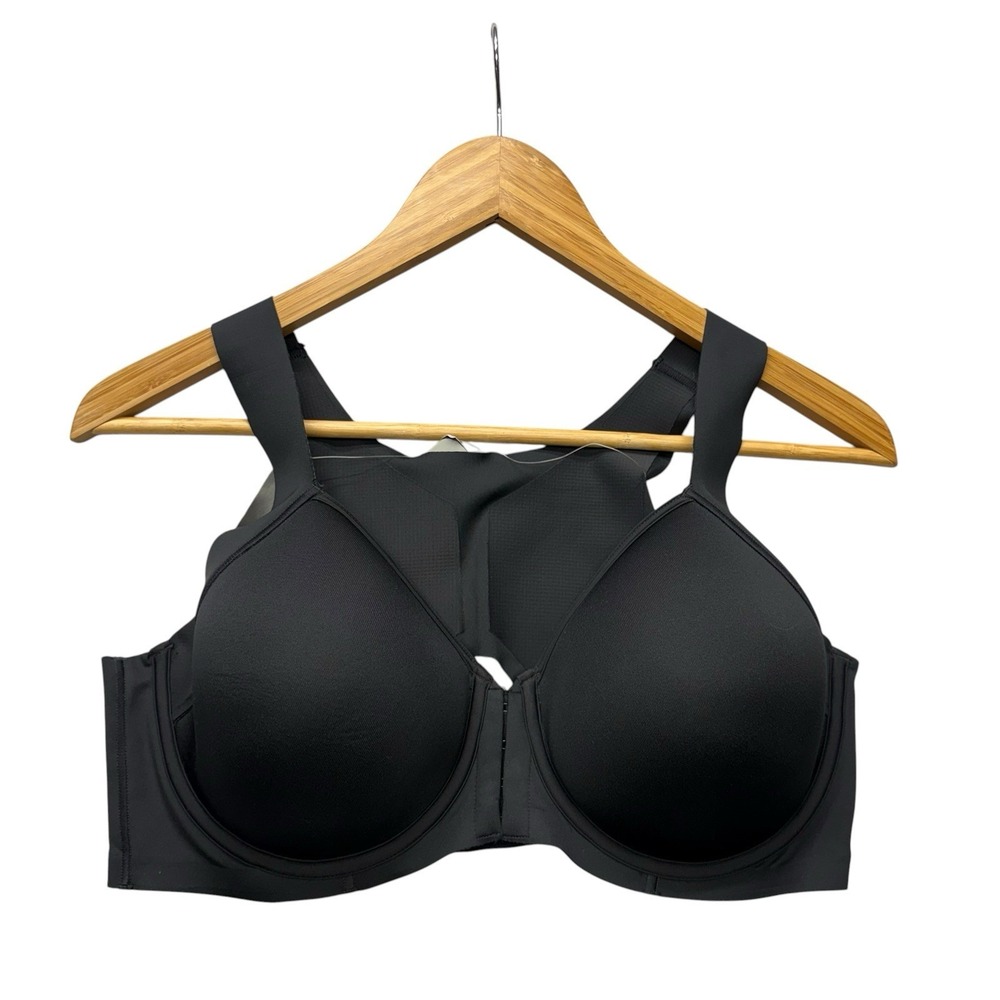 Bali Womens Bra 38DD Black DF3459 Front Clasp Stretch Straps Underwire